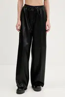 Kalhoty HUGO dámské, černá barva, high waist, 50542323
