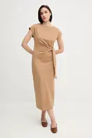 Bavlněné šaty Tommy Hilfiger zelená barva, maxi, WW0WW45159