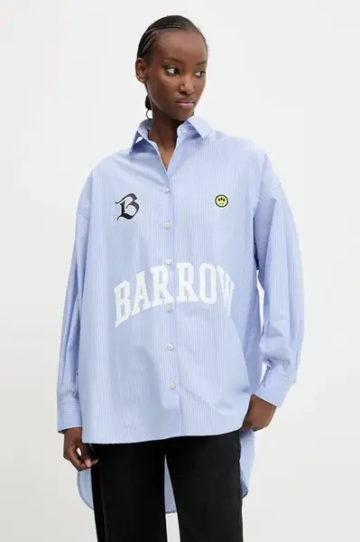 Košile Barrow dámská, modrá barva, relaxed, s klasickým límcem, S5BWWOSI124