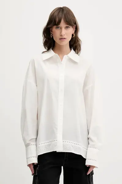 Bavlněná košile IRO dámská, béžová barva, relaxed, s klasickým límcem, WM18IMAI