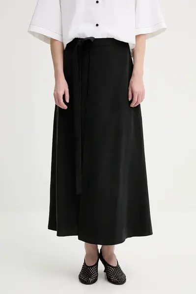 Sukně Marc O'Polo černá barva, midi, áčková, 504122420059