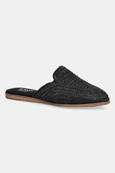 Pantofle Toms RAFFIA černá barva, 10022001