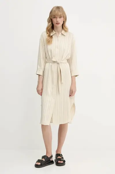 Šaty Armani Exchange béžová barva, mini, XW000484 AF12744