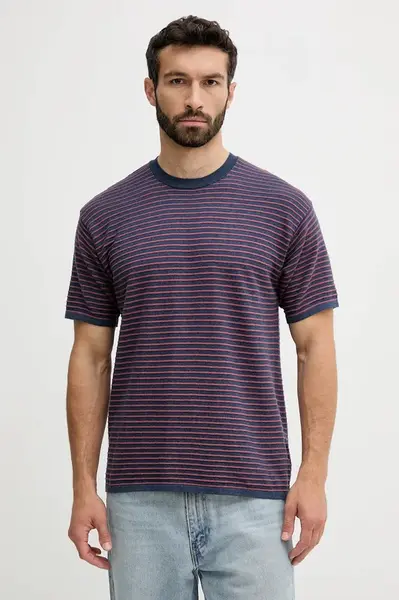 Bavlněné tričko United Colors of Benetton pánské, tmavomodrá barva, 1195K109V