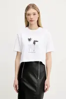 Bavlněné tričko Karl Lagerfeld Jeans dámské, bílá barva, A3W17040