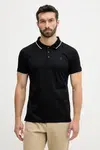 Bavlněné polo tričko Karl Lagerfeld pánské, černá barva, 553200.745080