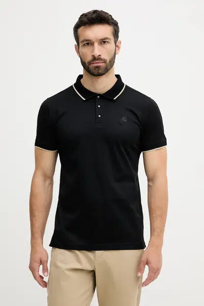 Bavlněné polo tričko Karl Lagerfeld pánské, černá barva, 553200.745080