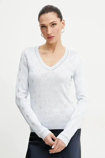 Svetr Guess ROSIE dámský, modrá barva, lehký, W5GR07 Z3D60