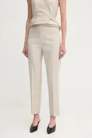 Kalhoty Sandro Ferrone dámské, béžová barva, přiléhavé, high waist, S23XBEBERILLIO