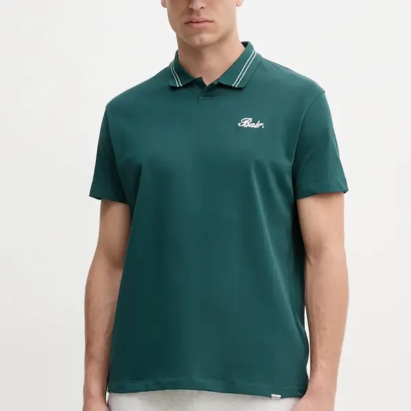 Bavlněné polo tričko BALR. zelená barva, s aplikací, B1122.1042