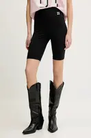 Kraťasy HUGO dámské, černá barva, hladké, high waist, 50545339
