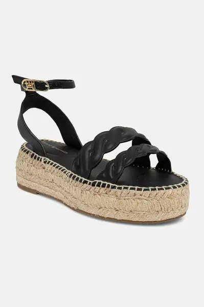 Kožené sandály Tommy Hilfiger LEATHER ROPE REAL ESPAD SANDAL