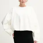 Bavlněná mikina Pinko dámská, bílá barva, hladká, 104281 A2D3