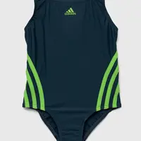Jednodielne detské plavky adidas Performance zelená farba