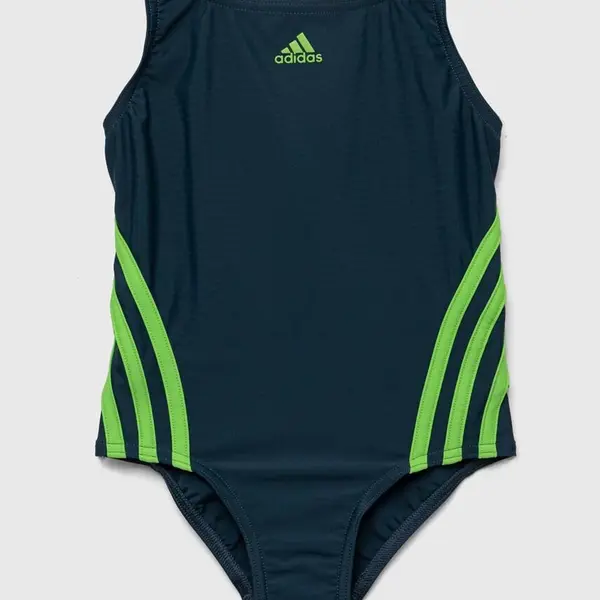Jednodielne detské plavky adidas Performance zelená farba