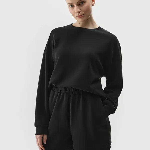 Women's sweatshirt without fastening with the addition of modal 4F - black
