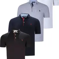 ŠTVORKOLKA T8582 ROSNÁ PÁNSKE TRIČKO-ČIERNA-BIELA-NÁMORNÍCKA MODRO-ŠEDÁ