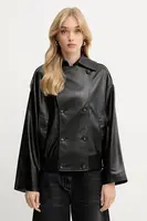 Bunda Silvian Heach MELENDEZ černá barva, přechodná, oversize, GPA25172GB