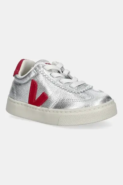 Dětské kožené tenisky Veja Small Volley stříbrná barva, SY2021183