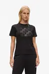 Bavlněné tričko Karl Lagerfeld IKON dámské, černá barva, A4W17098