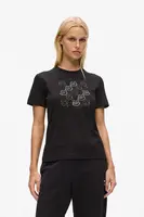 Bavlněné tričko Karl Lagerfeld IKON dámské, černá barva, A4W17098