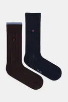 Ponožky Tommy Hilfiger 2-pack hnědá barva, 371112