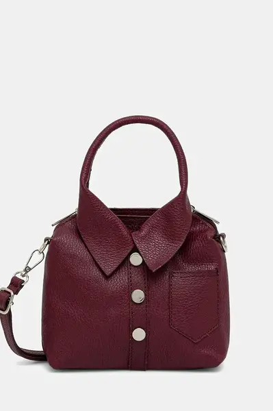 Kožená kabelka Answear.LAB vínová barva