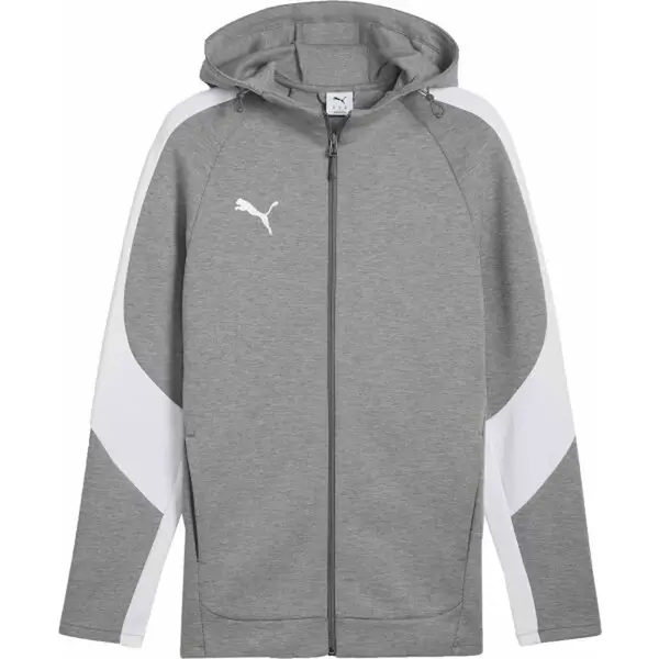 Puma TEAMEVOSTRIPE HOODED JACKET Pánská bunda, šedá, velikost XXXL