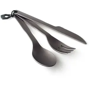 GSI Outdoors HALULITE 3 PCS RING CUTLERY Sada příborů, tmavě šedá, velikost