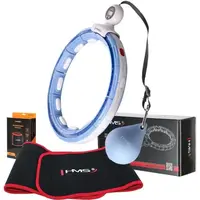 HMS SET HHM15 + BR163 Sada masážní obruče se závažím a zeštíhlujícího pásu, světle modrá, velikost
