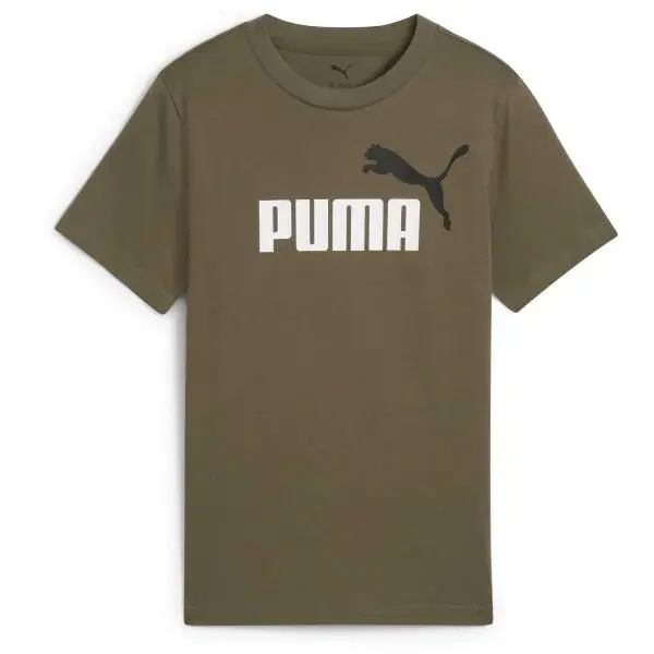 Puma ESSENTIALS 2 COLOR N0.1 LOGO TEE B Chlapecké triko, khaki, velikost