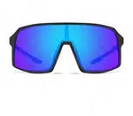Sports sunglasses WAYE - 7 Matt Black w Blue Multi lens Cat. 3