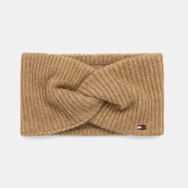 Čelenka s přídavkem vlny Tommy Hilfiger béžová barva, AW0AW17778