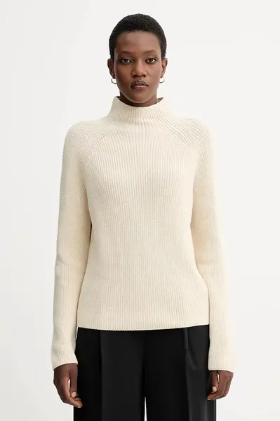 Bavlněný svetr Marc O'Polo černá barva, s pologolfem, M09605960009