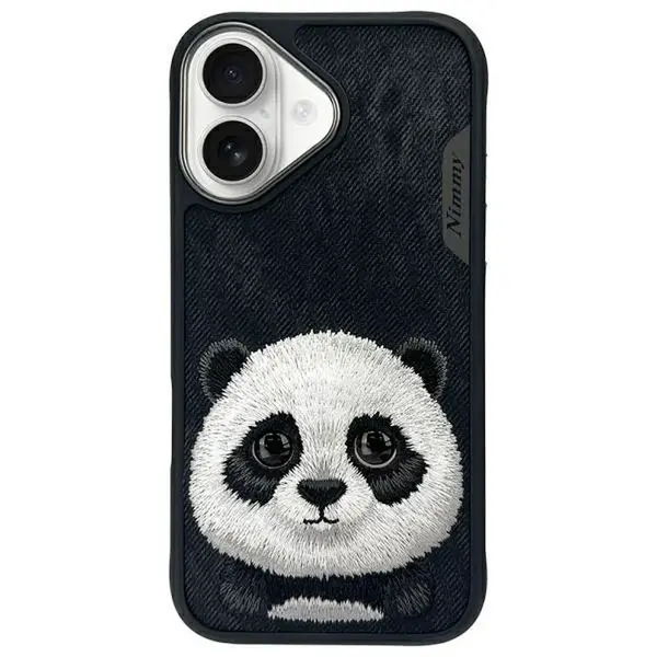 Zadní kryt NIMMY case BIG EYED PET 2.0 Panda pro Apple iPhone 16 Pro, černá