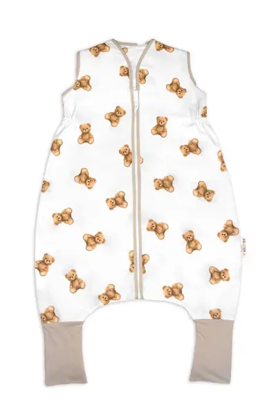 Baby Nellys Letní spací vak se zahrnovacími nohavičkami, bavlna, Míša - bílý s potiskem, M