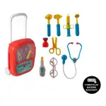 Sada doktor/lékař plast se stetoskopem na baterie v plastovém kufříku na kolečkách
