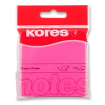 Samolepicí bločky Kores - neonové 75 x 75 mm, 100 listů - růžové
