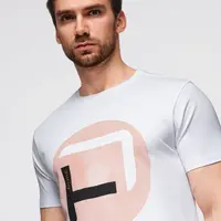 Ombre Men's t-shirt with large print - white
