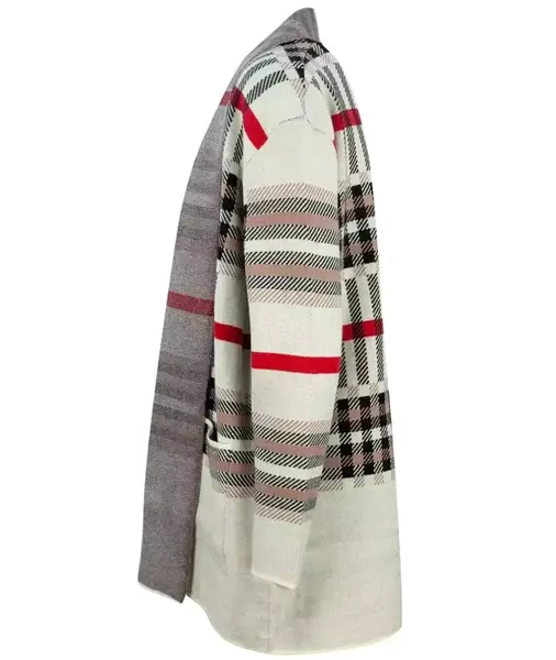 Pri WARM Sweater. Checkered cardigan overlay