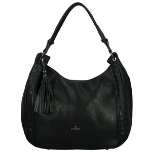 Trendy dámská koženková kabelka na rameno Coveri Trinna, černá