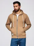 Ombre BASIC men's unbuttoned hooded sweatshirt - brown