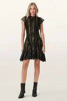 Šaty AllSaints FLEUR černá barva, mini, W132DD