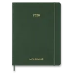 Diář Moleskine Essential 2026 měkké desky, XXL, týdenní, vertikální, tmavě zelený