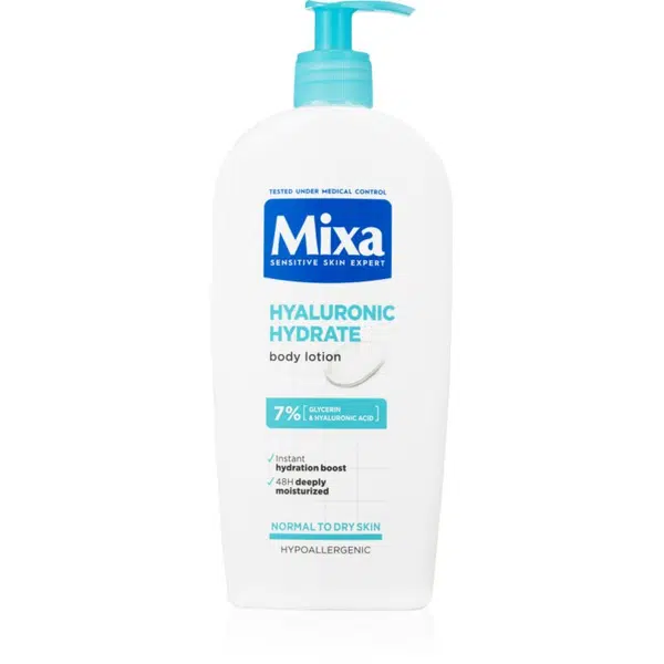 MIXA Hyalurogel intenzivní hydratační tělové mléko pro suchou a citlivou pokožku 400 ml