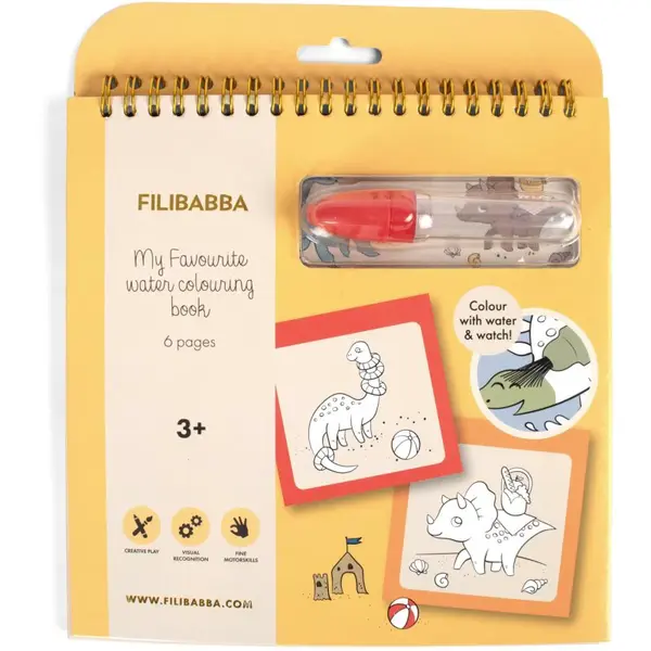 FILIBABBA My Favourite Water Colouring Book Dinos omalovánka 3y+ 1 ks