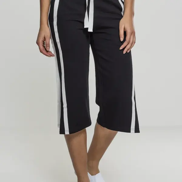 Dámské páskové Terry Culotte černo/bílé
