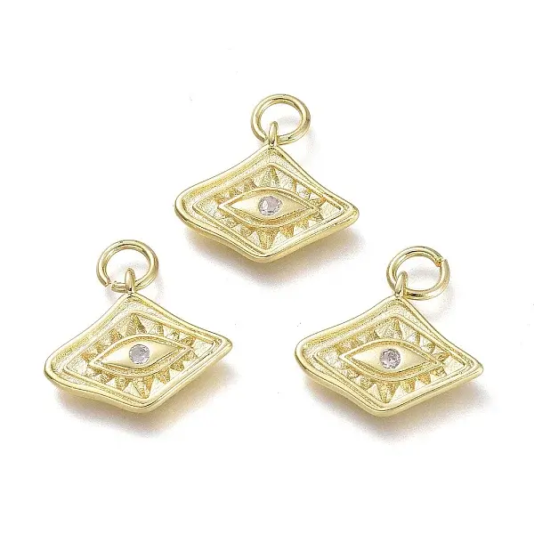 Brass Micro Pave Cubic Zirconia Pendants
