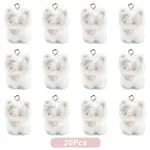Cat Shape Flocky Opaque Resin Pendants