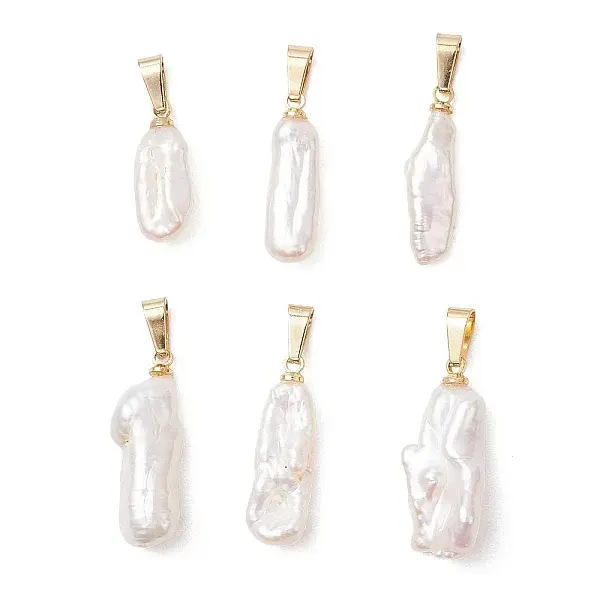 Baroque Natural Keshi Pearl Pendants